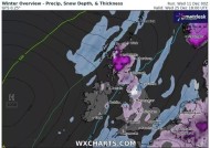 新的圣诞大雪地图显示英国被大雪覆盖，四个地区幸免